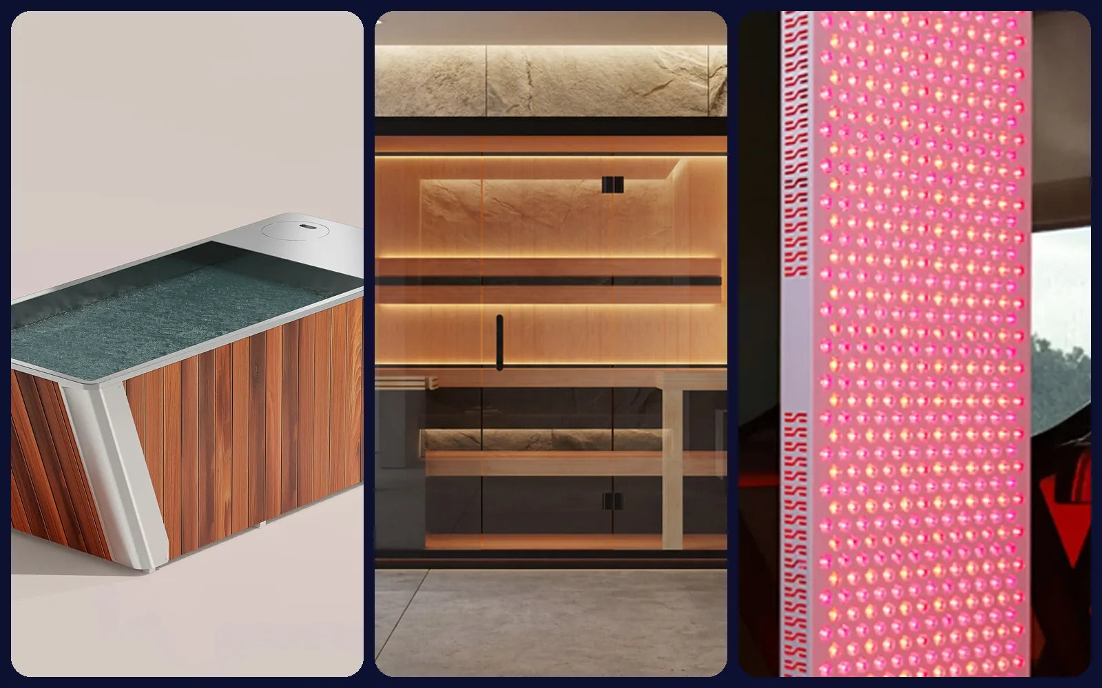 The Penthouse Suite bundle — Solstice plunge, Nora sauna and Zenith 1200 panel