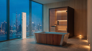 Performance Set — cedar plunge, 2-person Finnish sauna and red light bar, Peakspan