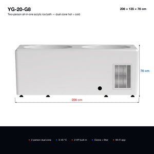Peakspan YG-20-G8 All-In-One Ice Bath — Dual Zone — Spec card, Peakspan