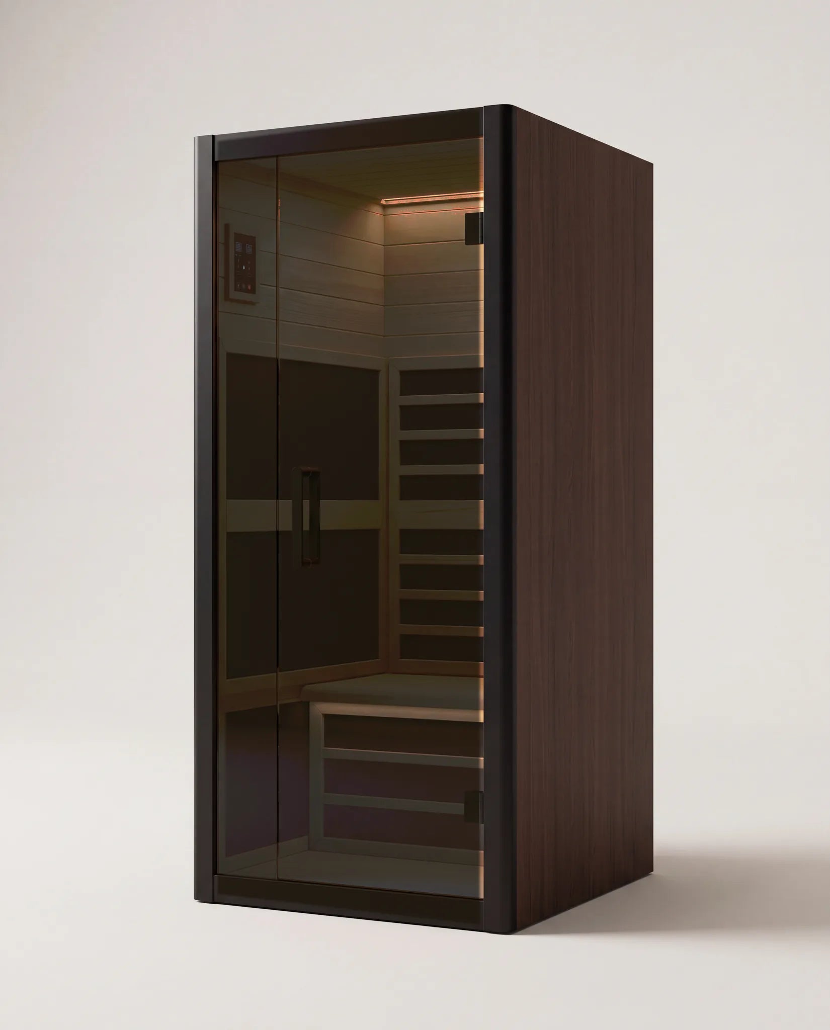 Warm wood inside a sauna